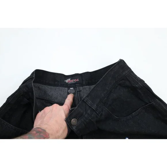 NOS Vintage Streetwear Mens 36x30 NBA Basketball Team Logo Baggy Wide Leg Jeans